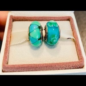 Pandora : green glass murano